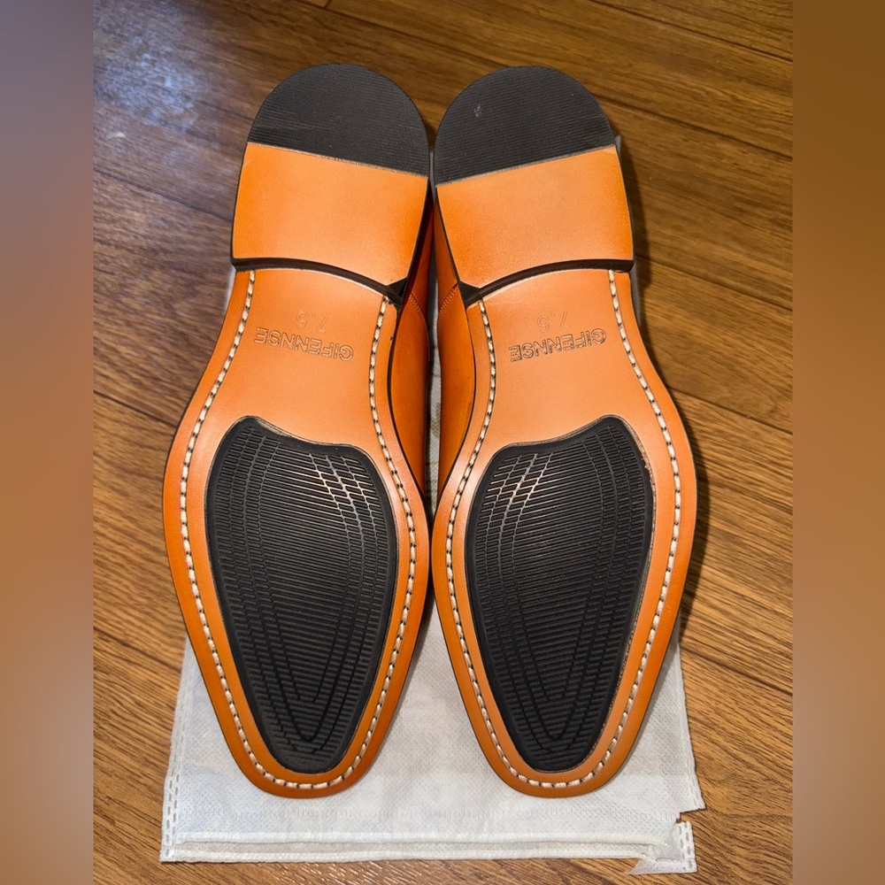 Gifennse Handmade Leather dress shoe's slip on loafers brown Men's size 7.5/39 - Picture 8 of 15